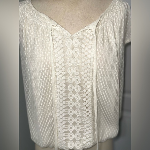 Max Studio Shirt Sleeve Cream Blouse - Picture 2 of 3